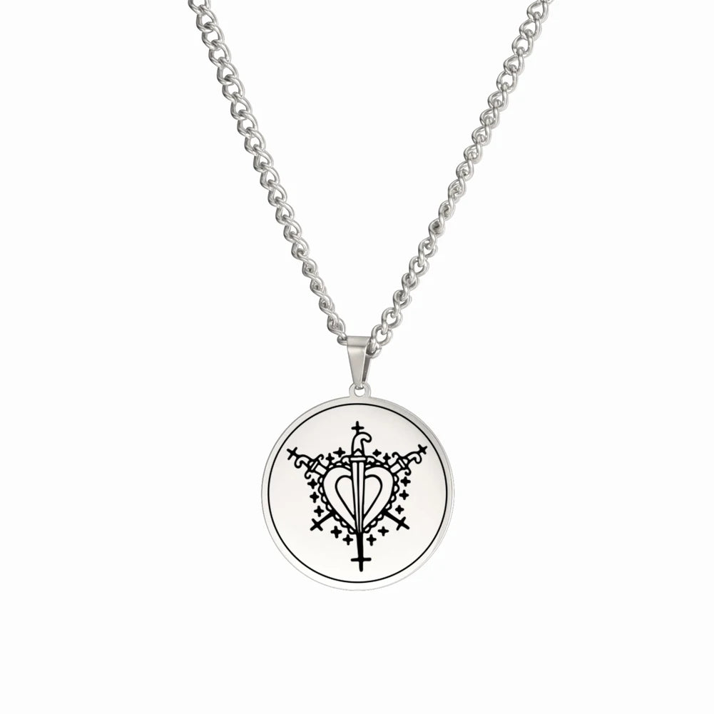Erzulie Freda Veve Amulet Necklace – Stainless Steel Protection & Love Talisman