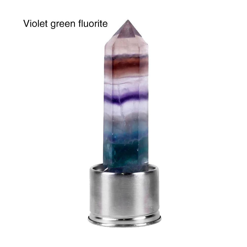 Eco-Friendly Crystal Elixir Bottle – Natural Quartz Obelisk Wand in Glass for Healing Hydration & High-Vibe Living