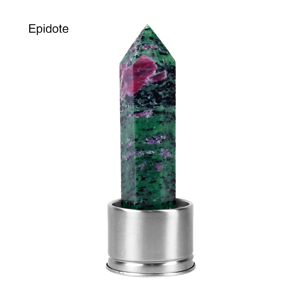Eco-Friendly Crystal Elixir Bottle – Natural Quartz Obelisk Wand in Glass for Healing Hydration & High-Vibe Living