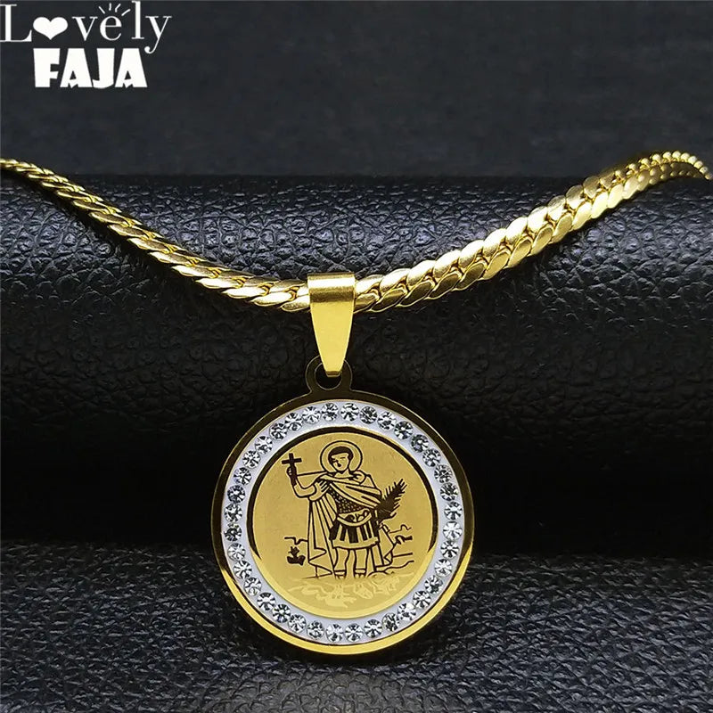 Saint Expeditus Pendant Necklace – Stainless Steel Talisman of Urgent Causes & Protection