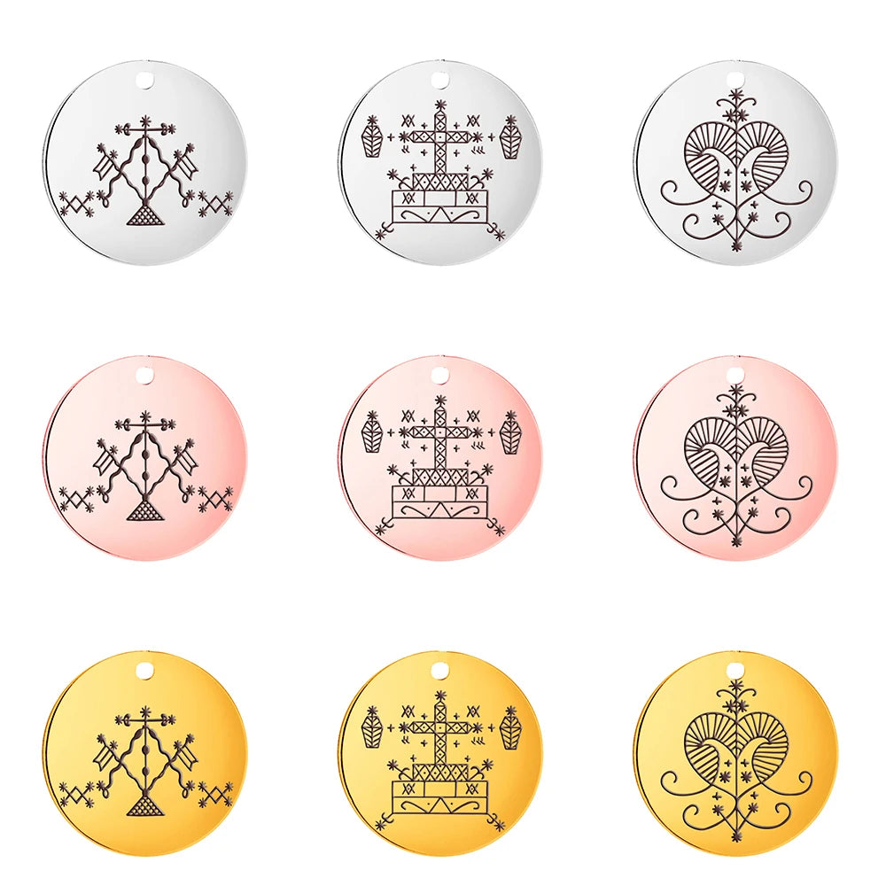 Voodoo Veve Pendant Collection | Stainless Steel Amulets of the Lwa for Protection, Love & Power