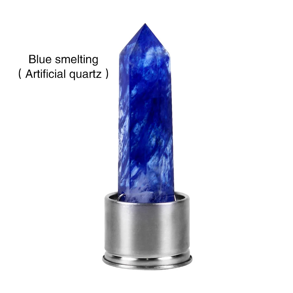 Eco-Friendly Crystal Elixir Bottle – Natural Quartz Obelisk Wand in Glass for Healing Hydration & High-Vibe Living