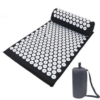 Acupressure Mat & Pillow Set with Bag – Massage Cushion for Back, Neck & Stress Relief | Yoga Mat for Pain, Tension & Relaxation
