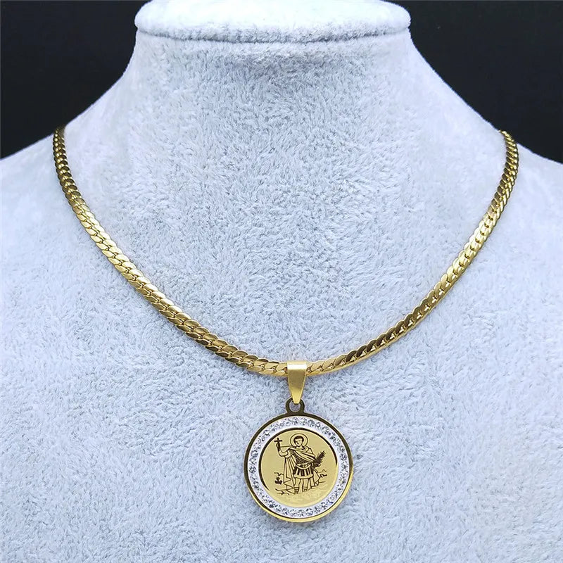 Saint Expeditus Pendant Necklace – Stainless Steel Talisman of Urgent Causes & Protection