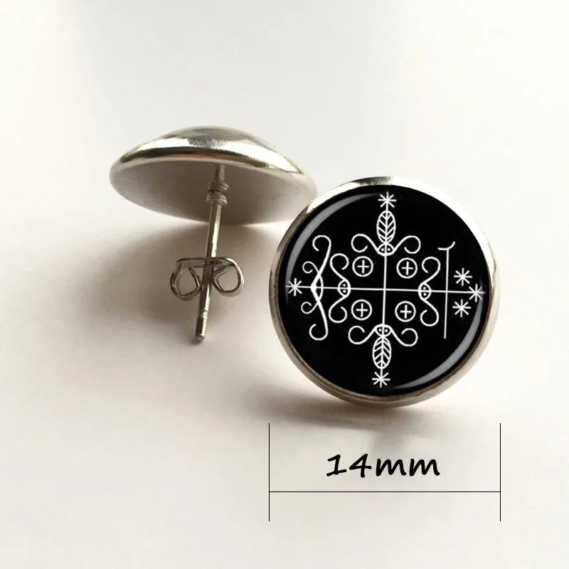 Papa Legba Veve Ritual Pendant | Spiritual Gateway Necklace for Protection & Wisdom