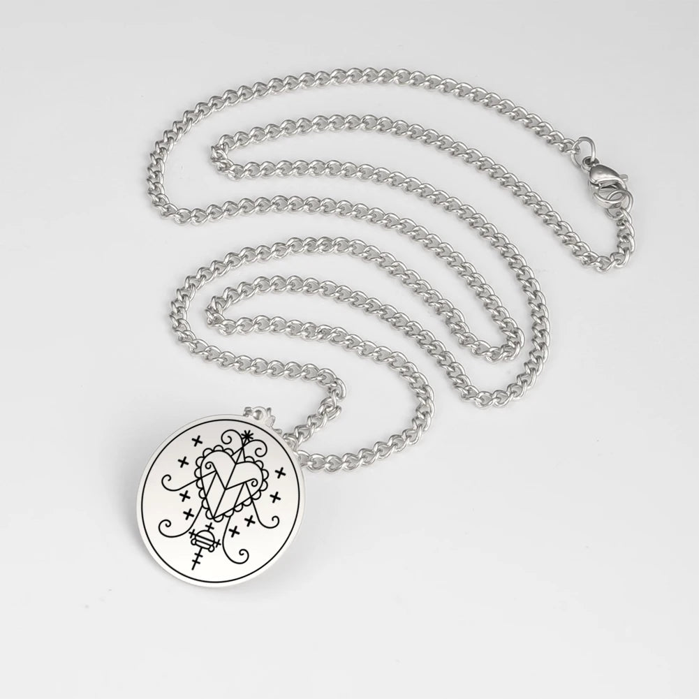 Erzulie Freda Veve Amulet Necklace – Stainless Steel Protection & Love Talisman