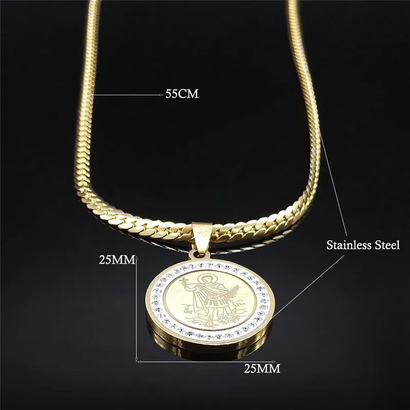 Saint Expeditus Pendant Necklace – Stainless Steel Talisman of Urgent Causes & Protection