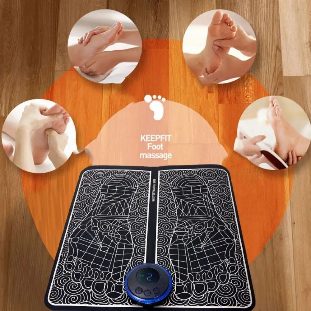 Rechargeable EMS Foot Massager Pad – Acupressure Mat for Pain Relief, Muscle Relaxation & Circulation Boost