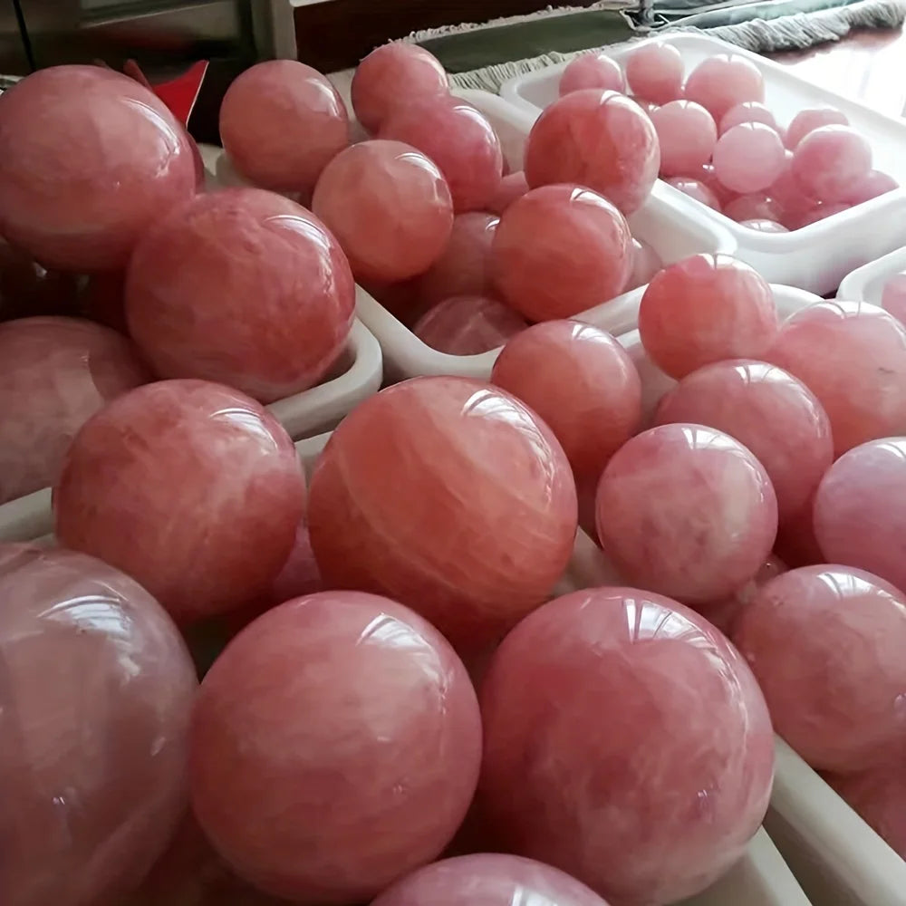 Natural Rose Quartz Crystal Sphere – Polished Pink Gemstone Ball for Home Decor, Meditation, Healing & Gifts