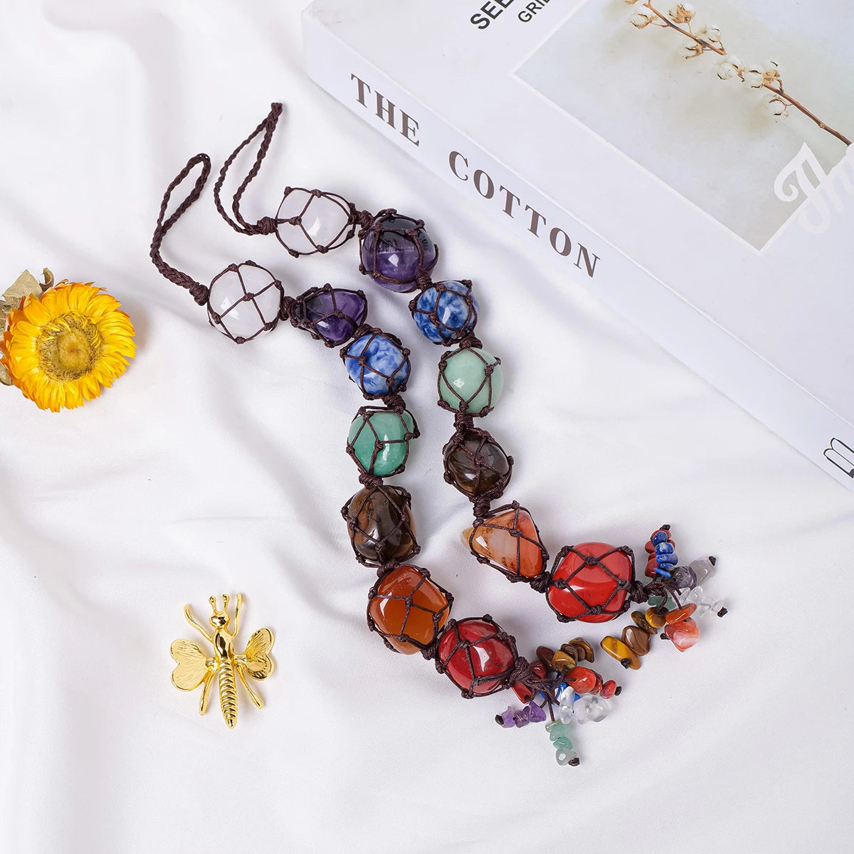Align on the Go: Chakra Crystal Car PendantDrive with intention. Travel with energetic protection.