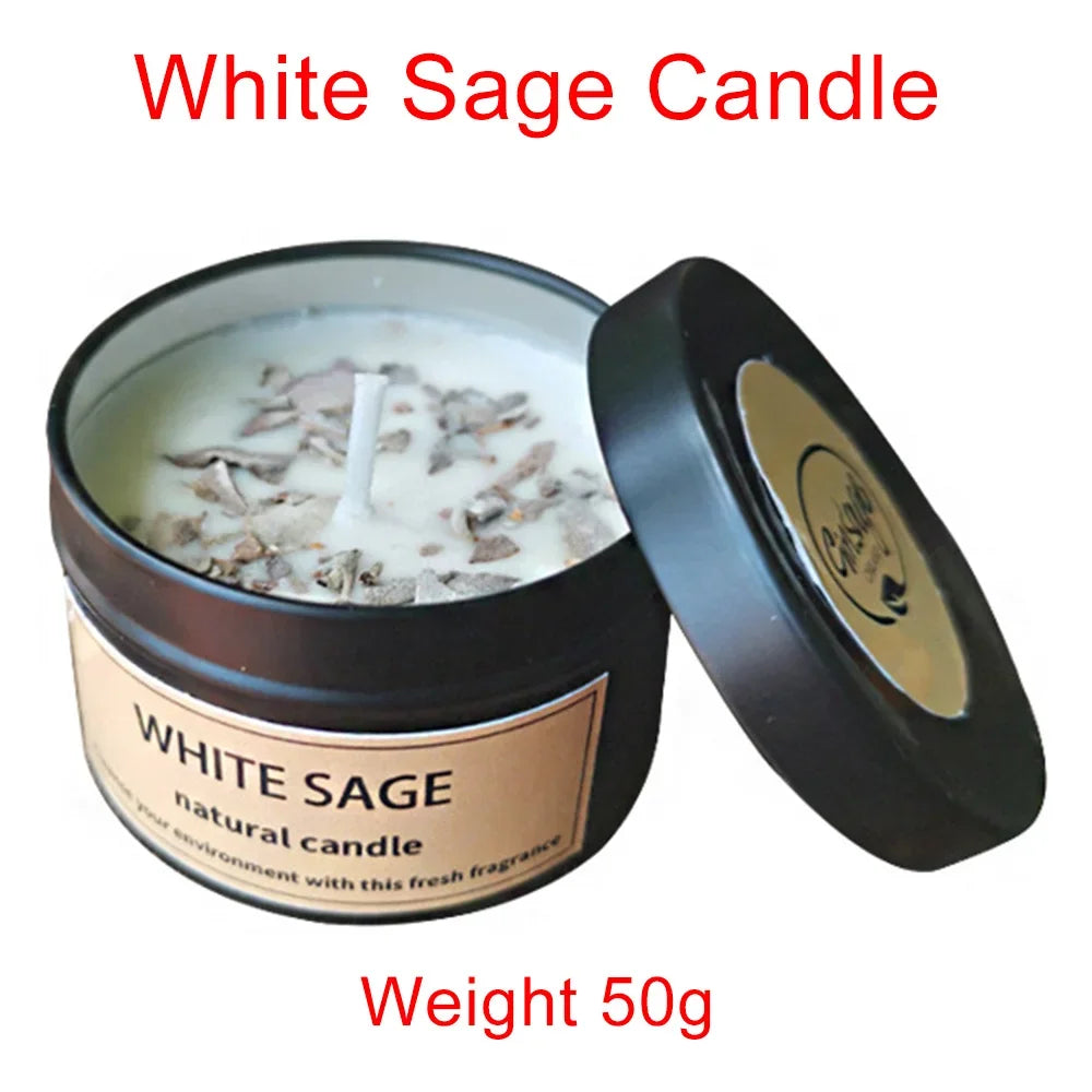 Sacred Smudge Wand & Ritual Candle Set – White Sage, Lavender, Blue Sage, Cedar, Deodar & Pine for Energy Cleansing & Blessing