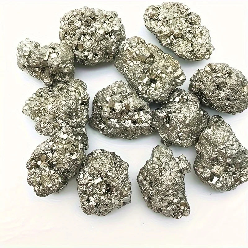 Raw Pyrite Cluster Crystal Set – Natural Sparkling Mineral Specimens for Home Decor, Reiki, and Gift
