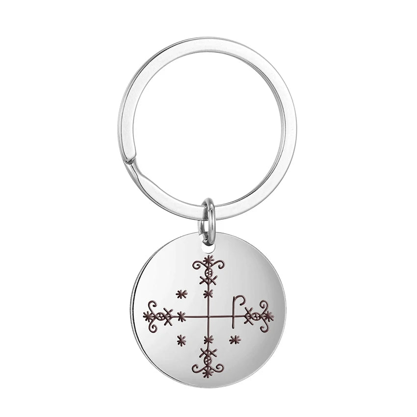 Mystic Voodoo Veve Keychain – Symbols of the Divine Loa