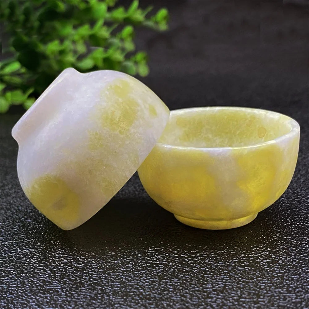 Sunlit Jade Bowls – Handcrafted Crystal Tableware for Spiritual & Reiki Rituals