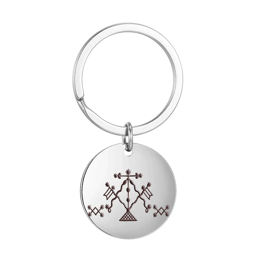 Mystic Voodoo Veve Keychain – Symbols of the Divine Loa