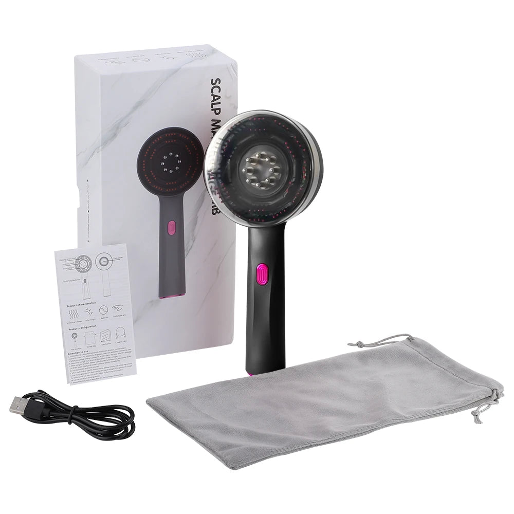Electric Scalp Massager Comb with Infrared Light – Hair Growth & Oil Applicator Tool for Hair Loss & Scalp Care