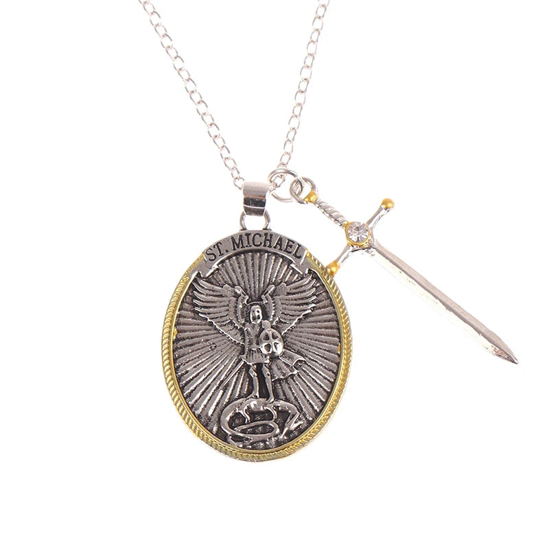 St. Michael the Archangel Pendant Necklace – Catholic Patron Saint Protection Amulet
