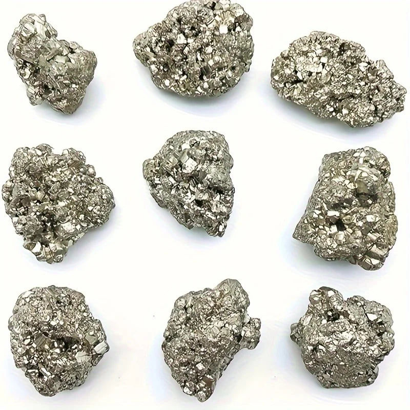Raw Pyrite Cluster Crystal Set – Natural Sparkling Mineral Specimens for Home Decor, Reiki, and Gift