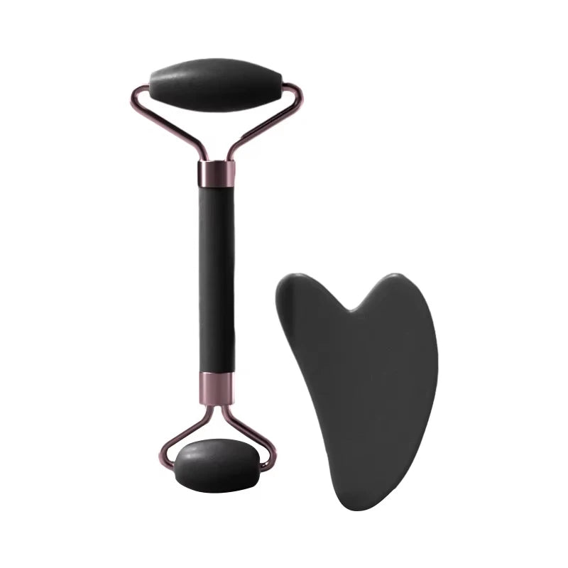 Resin Facial Roller & Gua Sha Set – Face, Neck & Eye Massager | Beauty Skincare Tool for Muscle Relaxation & Lymphatic Drainage