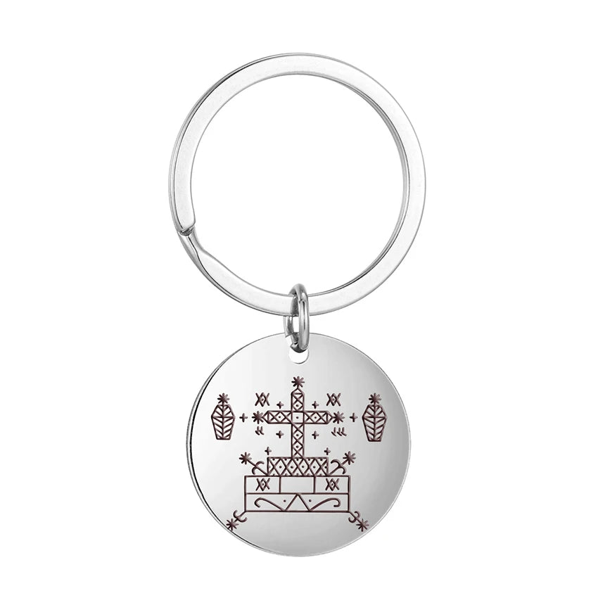 Mystic Voodoo Veve Keychain – Symbols of the Divine Loa