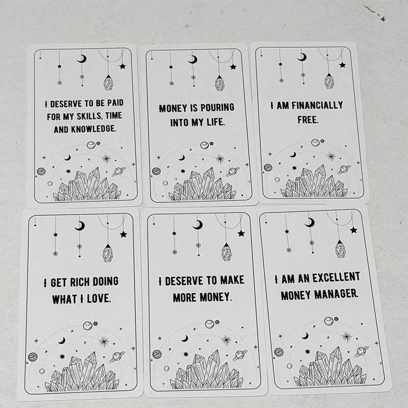 Financial Abundance Affirmation Cards – 54-Card Deck to Manifest Wealth, Success & Money Flow