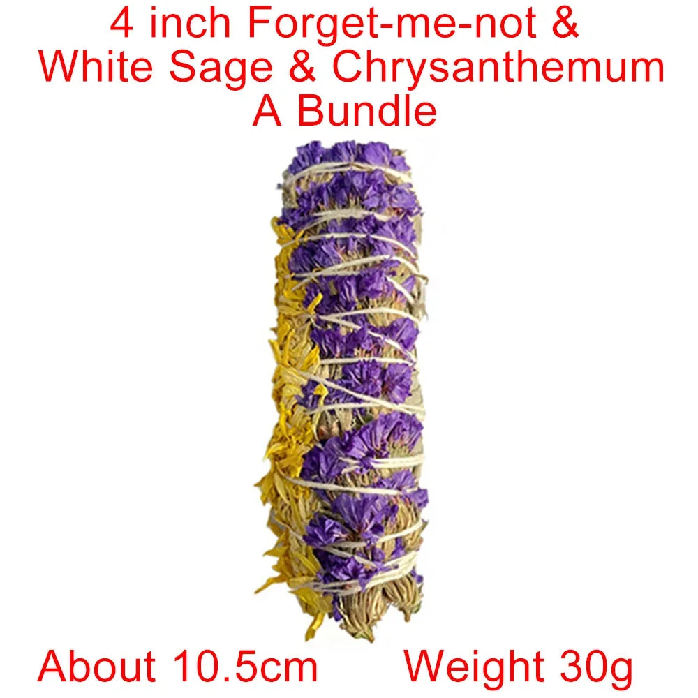 Sacred Smudge Wand & Ritual Candle Set – White Sage, Lavender, Blue Sage, Cedar, Deodar & Pine for Energy Cleansing & Blessing