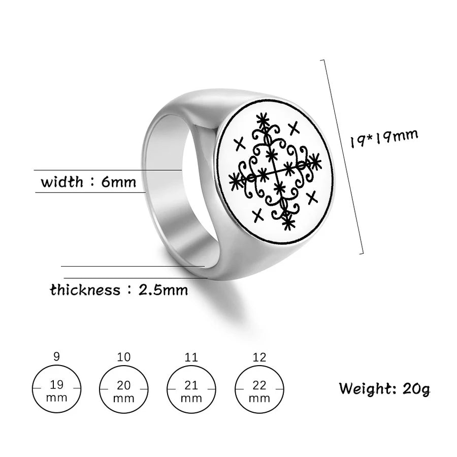 Papa Legba Veve Ring – Vodou Crossroads Talisman of Guidance & Protection