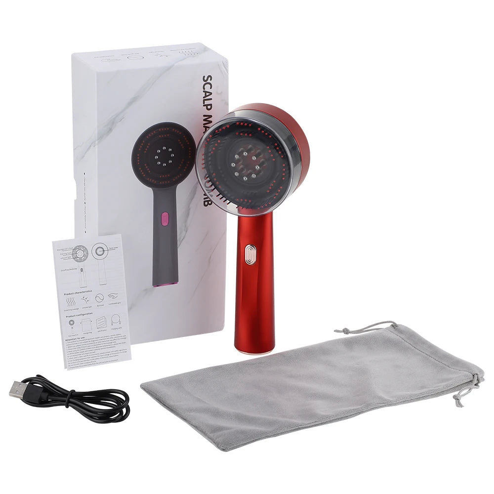 Electric Scalp Massager Comb with Infrared Light – Hair Growth & Oil Applicator Tool for Hair Loss & Scalp Care