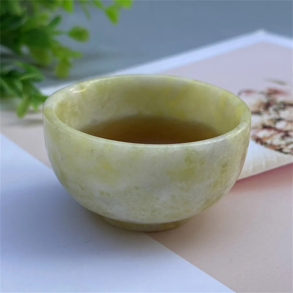 Sunlit Jade Bowls – Handcrafted Crystal Tableware for Spiritual & Reiki Rituals