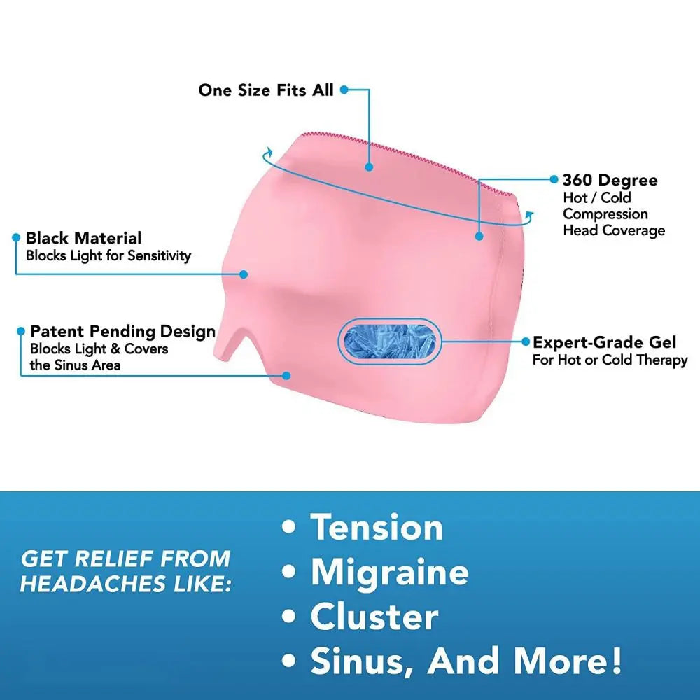 TheraChill Head & Eye Gel Wrap Cold Compress Cap for Migraines, Sleep & Energetic Reset