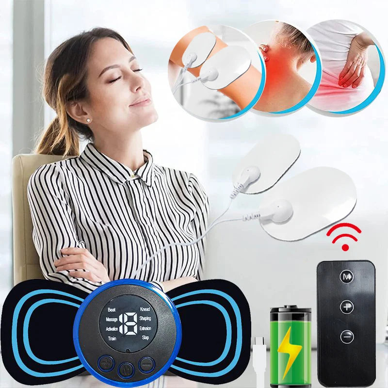 ZenEase EMS Neck & Body Massager – 8 Modes Wireless Pain Relief Pad with Remote Control for Deep Muscle & Energy Release