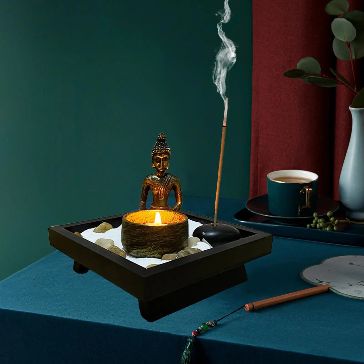 Mystic Lotus: Ceramic Incense Burner – Sacred Aromatherapy Holder