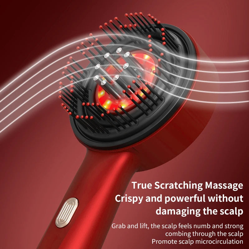 Electric Scalp Massager Comb with Infrared Light – Hair Growth & Oil Applicator Tool for Hair Loss & Scalp Care