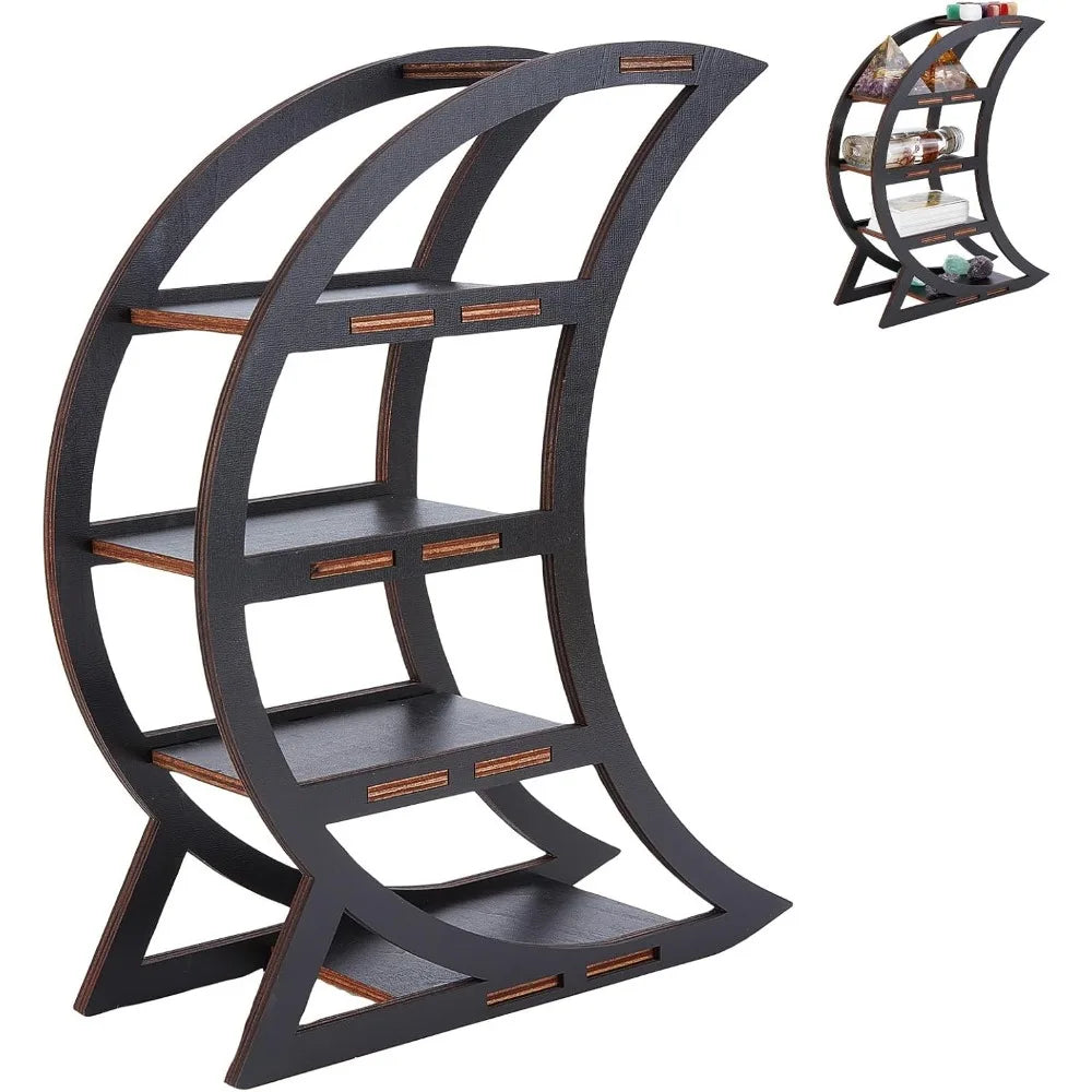 Moon Phase Crystal Altar Shelf – Mini Tabletop Display for Crystals, Pendulums, and Sacred Trinkets