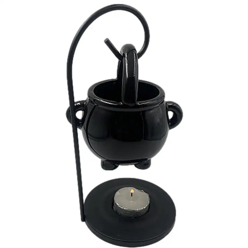 Hanging Cauldron Wax & Oil Burner – Ceramic Candle Holder for Aromatherapy, Incense, and Home Décor