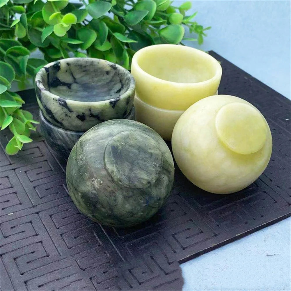 Sunlit Jade Bowls – Handcrafted Crystal Tableware for Spiritual & Reiki Rituals