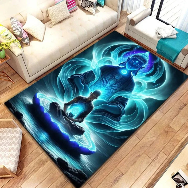 Awakened Energy Portal Rug – 7 Chakra Mandala Tapestry for Sacred Living Spaces