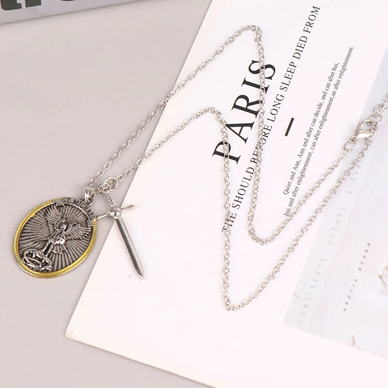 St. Michael the Archangel Pendant Necklace – Catholic Patron Saint Protection Amulet