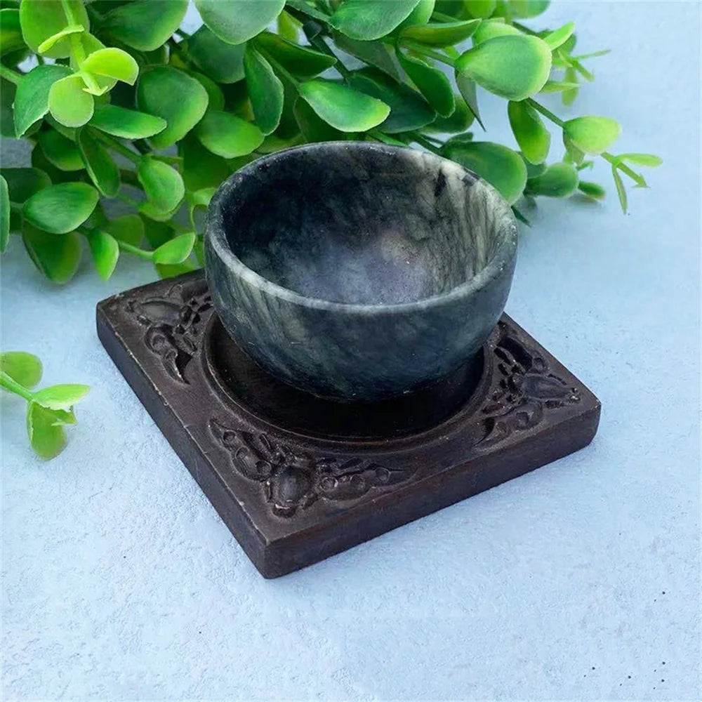 Sunlit Jade Bowls – Handcrafted Crystal Tableware for Spiritual & Reiki Rituals