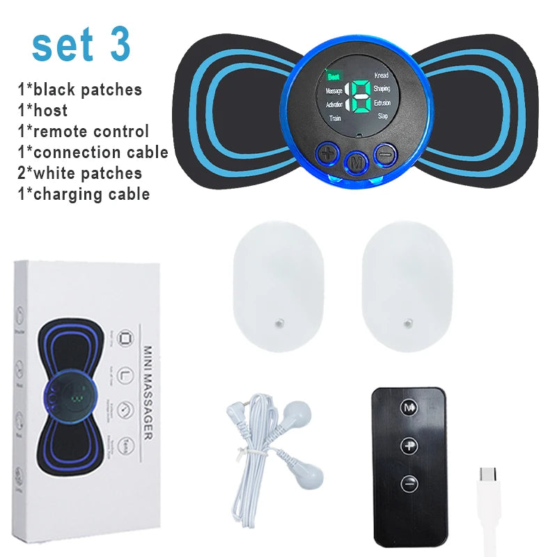 ZenEase EMS Neck & Body Massager – 8 Modes Wireless Pain Relief Pad with Remote Control for Deep Muscle & Energy Release
