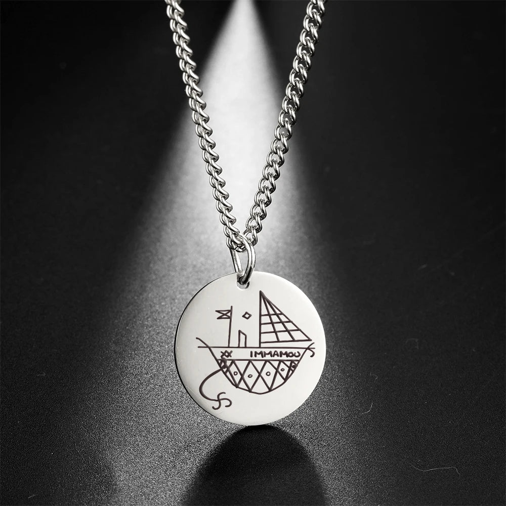 Vodou Veve Pendant Necklace – Ogoun, Damballa, Papa Legba & Other Lwa (Loa) Stainless Steel Talisman Jewelry