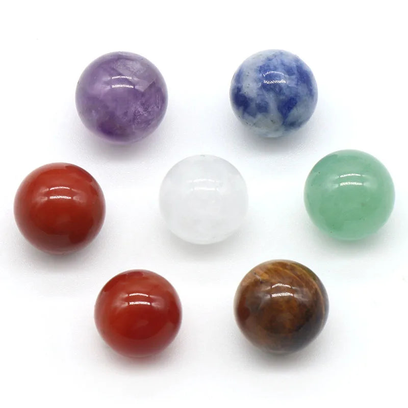 7 Chakra Crystal Healing Balls Set – Natural Gemstone Energy Spheres for Meditation, Yoga, Reiki, Home Décor & Gift Box