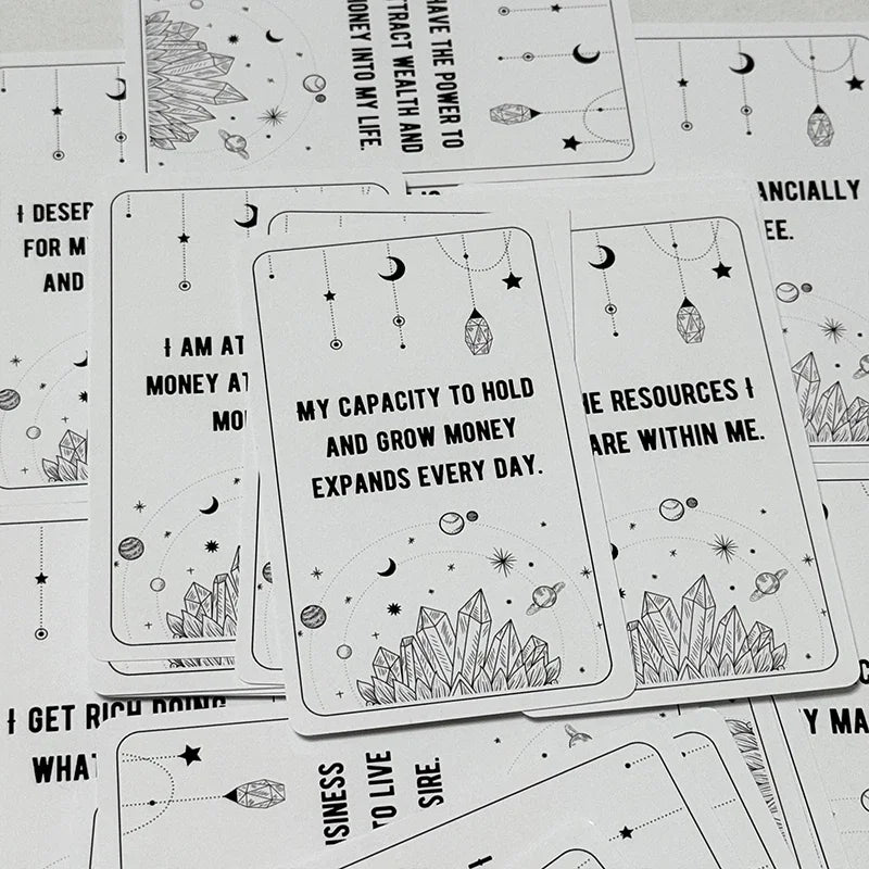 Financial Abundance Affirmation Cards – 54-Card Deck to Manifest Wealth, Success & Money Flow
