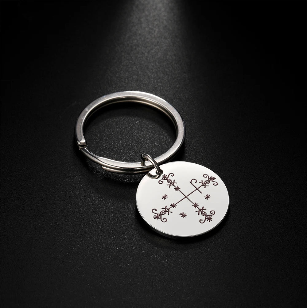 Mystic Voodoo Veve Keychain – Symbols of the Divine Loa