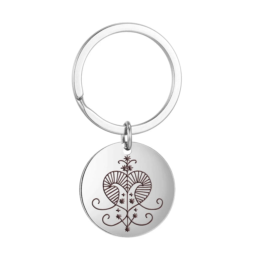 Mystic Voodoo Veve Keychain – Symbols of the Divine Loa