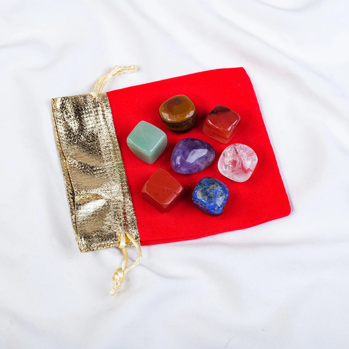 7 Chakra Tumbled Stone Healing Set – Natural Crystal Gemstones for Meditation & Energy Balance