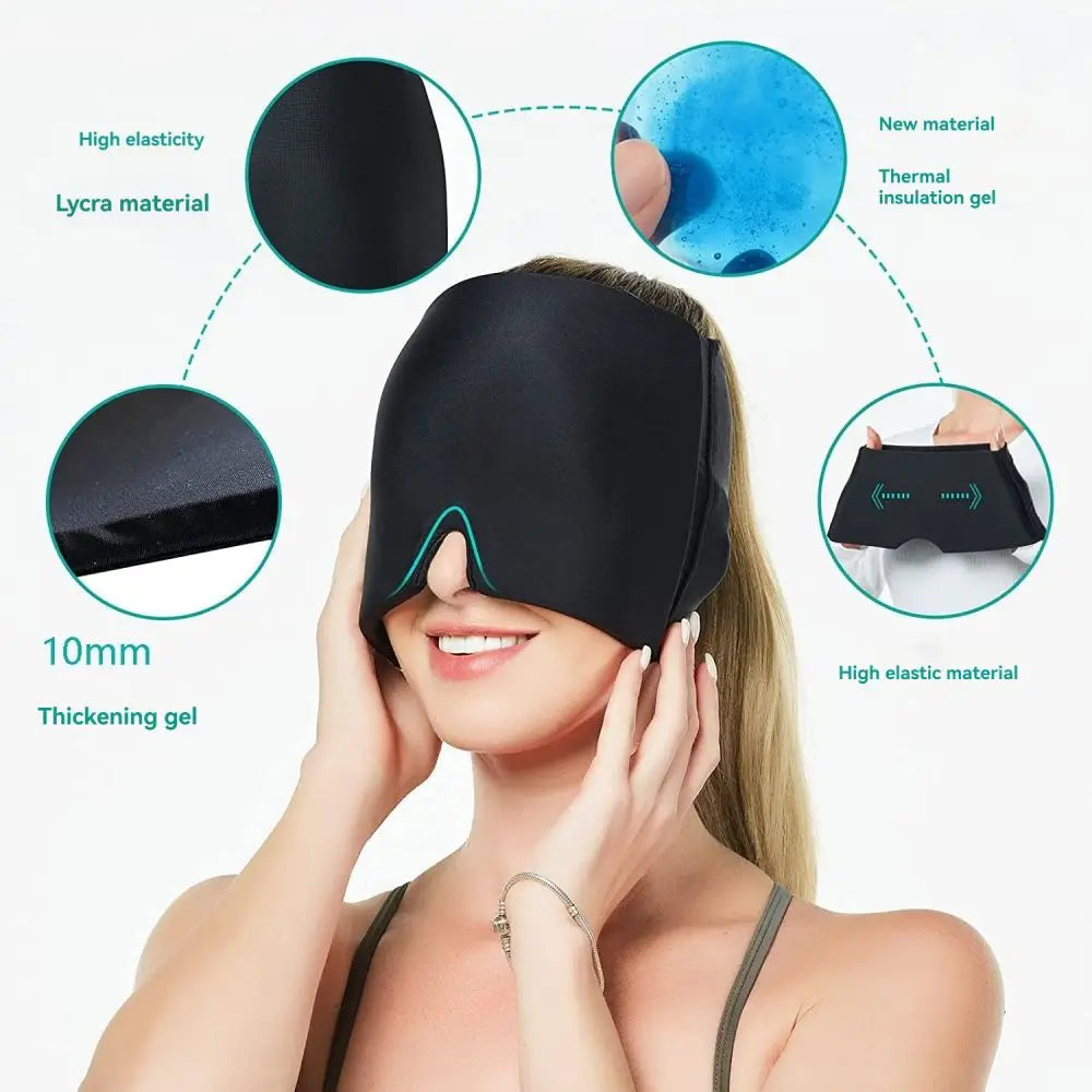 TheraChill Head & Eye Gel Wrap Cold Compress Cap for Migraines, Sleep & Energetic Reset