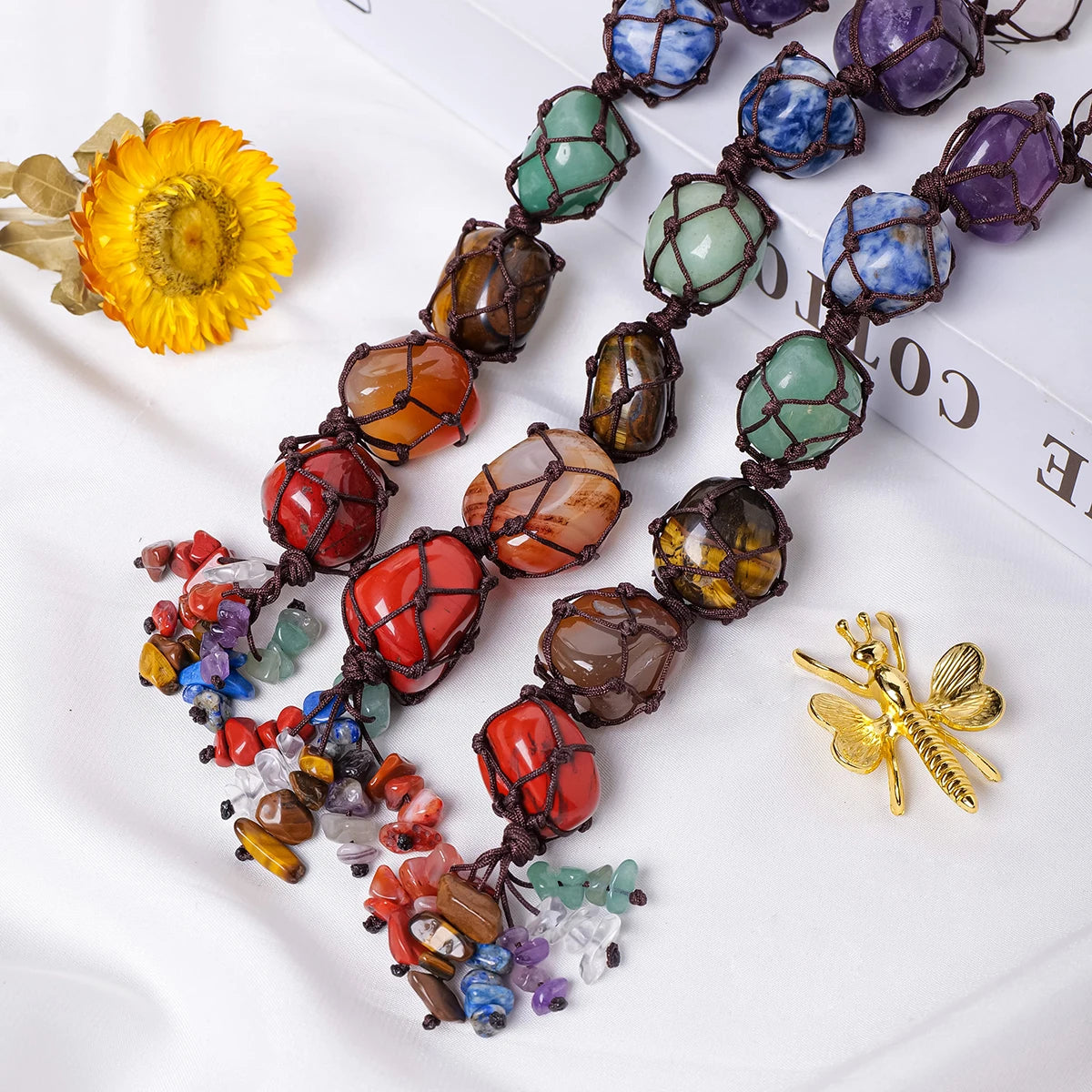 Align on the Go: Chakra Crystal Car PendantDrive with intention. Travel with energetic protection.