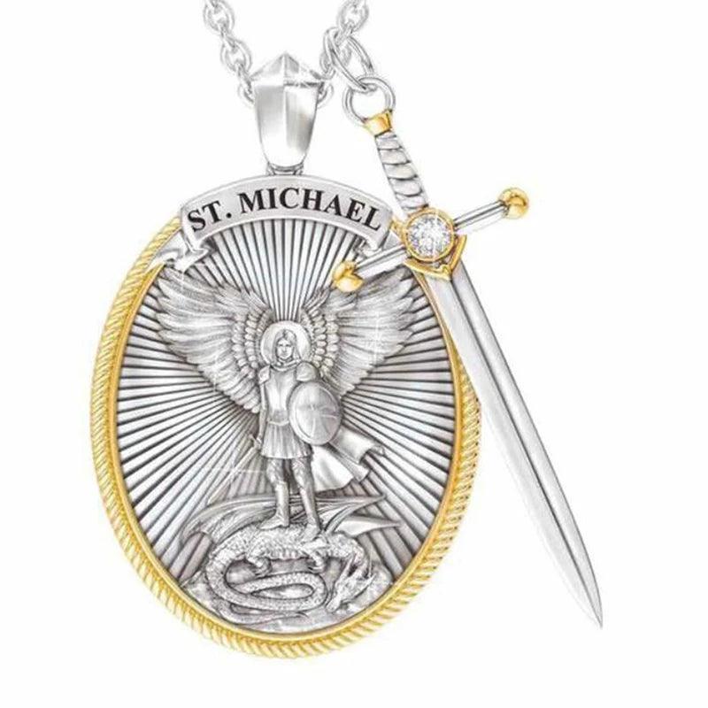 St. Michael the Archangel Pendant Necklace – Catholic Patron Saint Protection Amulet