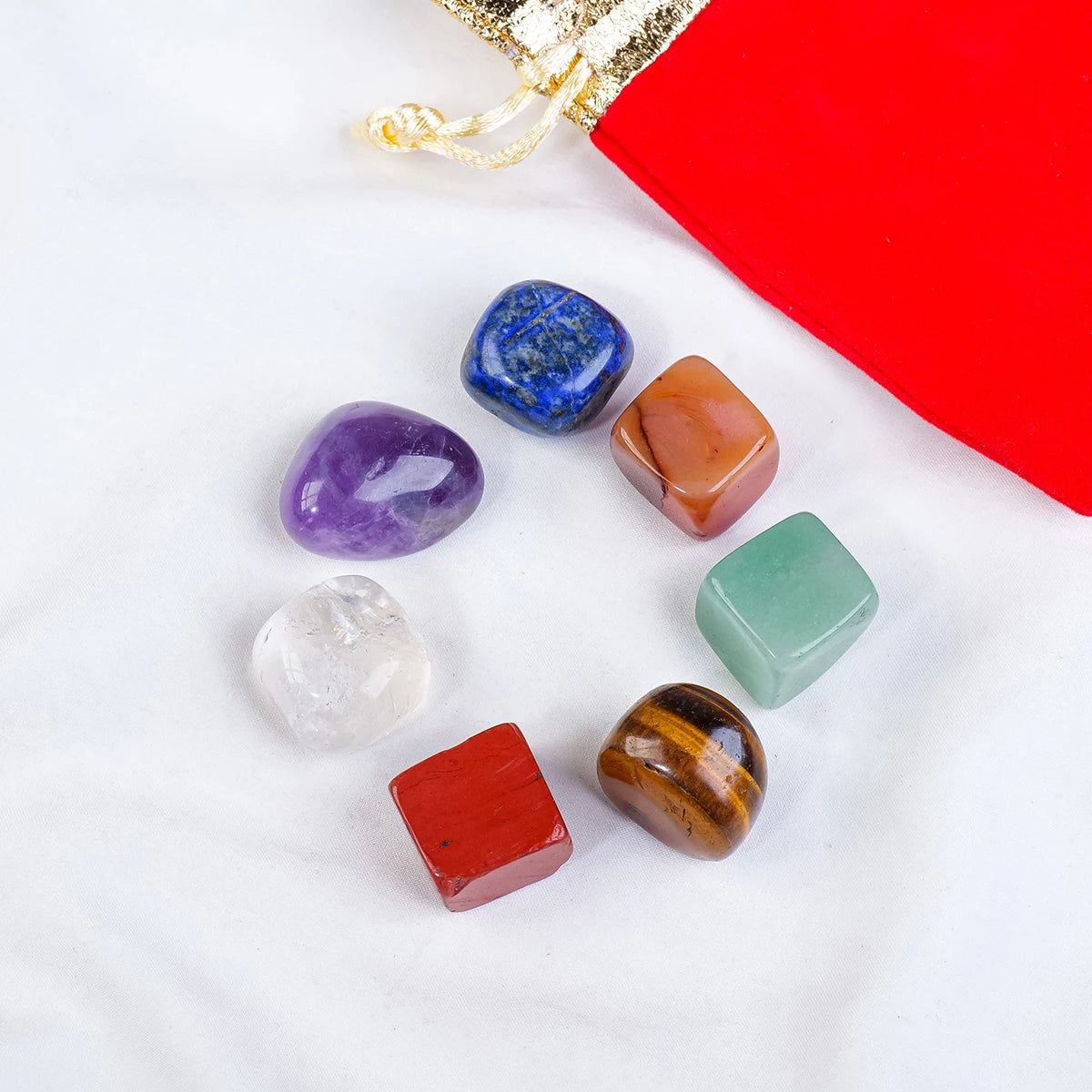 7 Chakra Tumbled Stone Healing Set – Natural Crystal Gemstones for Meditation & Energy Balance